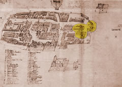 Posizione del Palazzo di Federico II, Mappa di Foggia del 1552