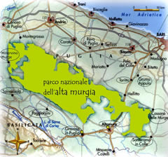 mappa del Parco Nazionale Alta Murgia