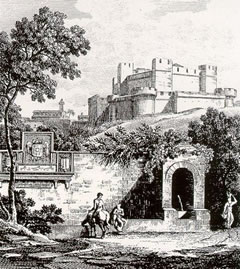 Castellan – Fontana di Tancredì all'inizio del 800 – Illustrazione da Lettres sur l'Italie
