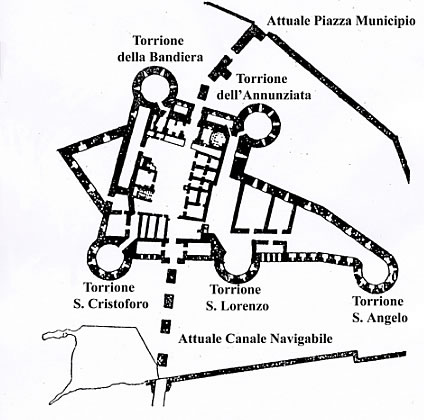 Taranto – Pianta del Castello Aragonese nel 1492