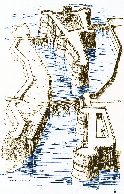 Castello Aragonese e canale navigabile, ricostruzione dello stato dei luoghi alla fine del '500 - Archeo Taranto