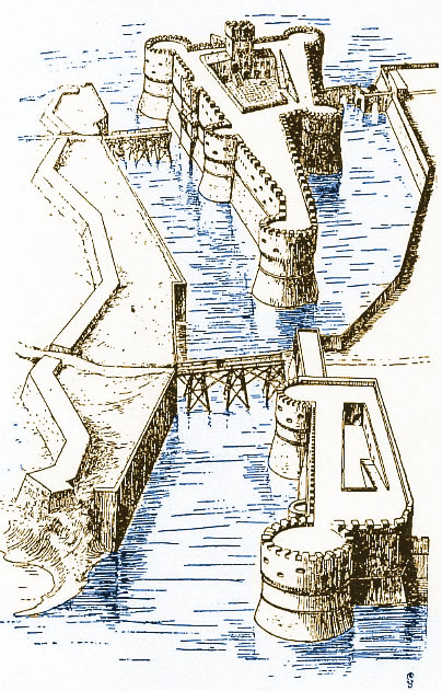 Castello Aragonese e canale navigabile, ricostruzione dello stato dei luoghi alla fine del '500 - Archeo Taranto Castello Aragonese e canale navigabile, ricostruzione dello stato dei luoghi alla fine del '500 - Archeo Taranto