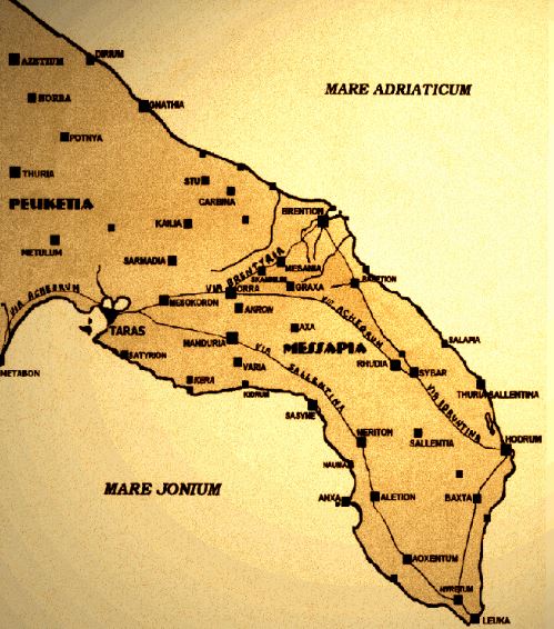 Cartina della Japigia del V sec. A.C.