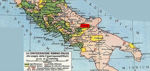 Carta della Confederazione romano-italica all'inizio della II Guerra Punica