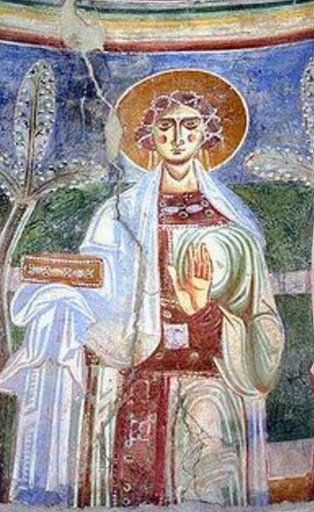 Sighelgaita rappresentata nel ciclo di affresco di Sant'Angelo in Formis, XI secolo – Capua IT Sighelgaita rappresentata nel ciclo di affresco di Sant'Angelo in Formis, XI secolo – Capua IT